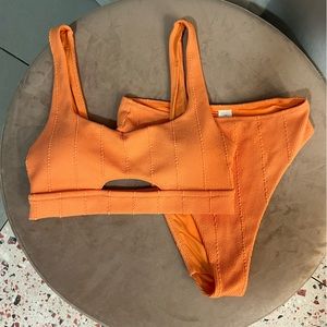 orange aerie swimsuit